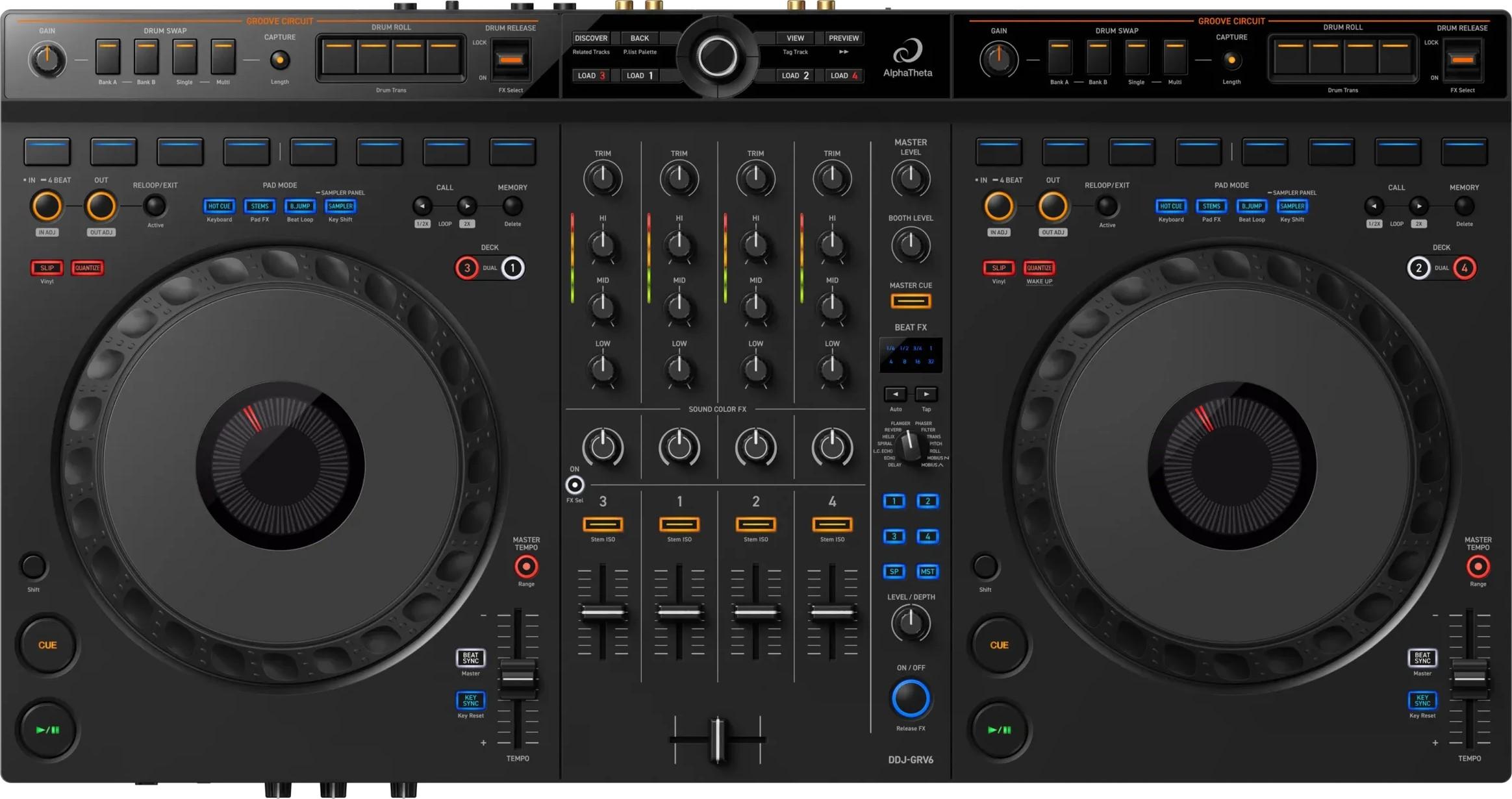 Alpha Theta DDJ-GRV6 4-Channel DJ Controller - Andertons Music Co.